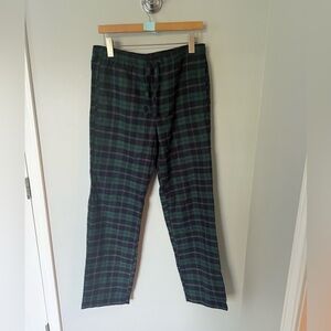 GAP Men's Green and Black Plaid Pajama Pants